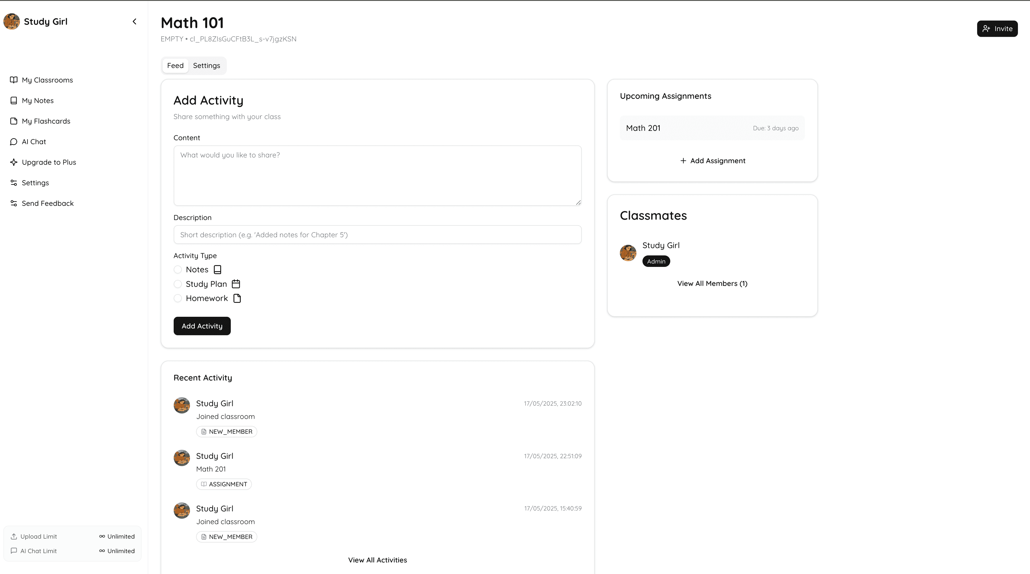 Classroom Interface